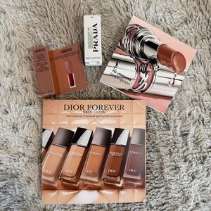 Four beauty makeup samples lip gloss lipstick Dior forever YSL Loveshine